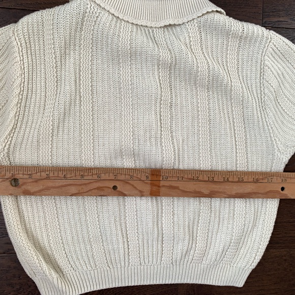 Grove Rose‎ Knit Floral Embroidered Collar Short Sleeve Sweater Pullover Sz S - Picture 10 of 12